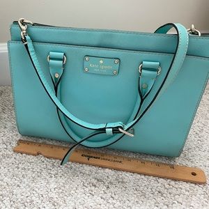 Kate Spade purse - aqua with navy interior